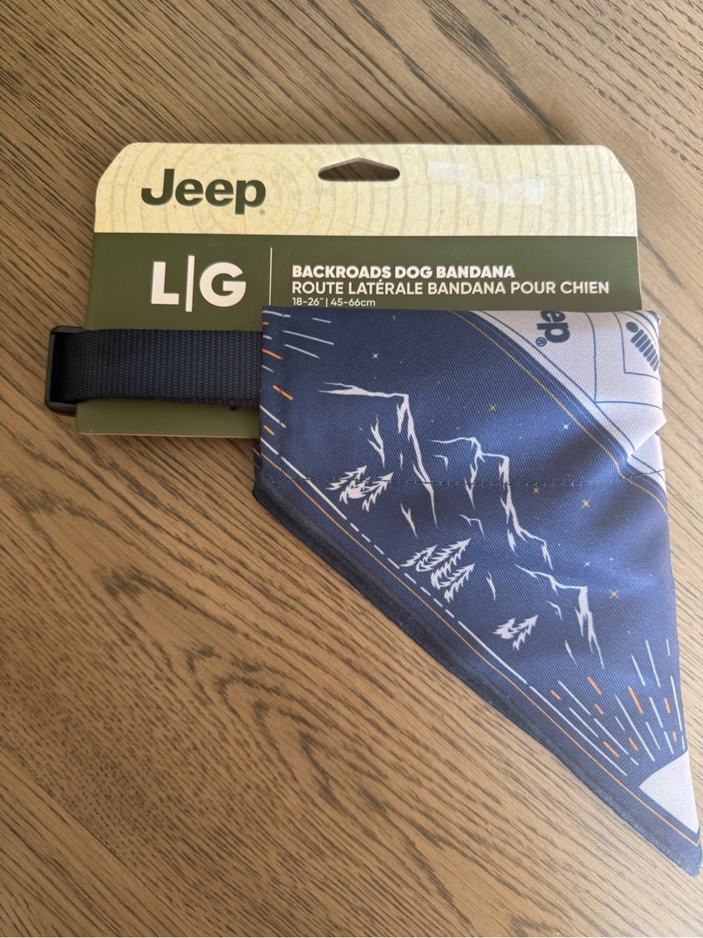 Jeep Backroads Dog Bandana - Navy Blue with Black Strap